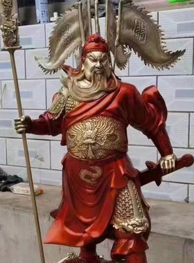供奉铸铜关公摆件九龙关公像武财神爷神像办公室公司开业横刀关公