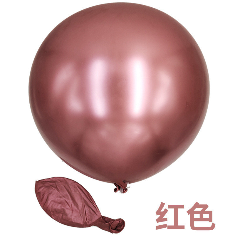 36寸乳胶铬色金属圆气球批发加厚金属球生日婚礼布置地爆气球