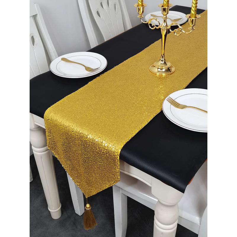 布活动桌婚庆会所别墅亮片桌巾长桌会议桌布婚礼宴会派对装饰布条