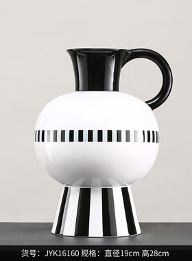 北欧简约白色摆件创意客厅样板房软装饰品干花插花器陶瓷花瓶批发