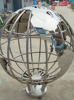 热销不锈钢地球仪雕塑金属镂空圆球创意摆件装饰户外大型广场校园