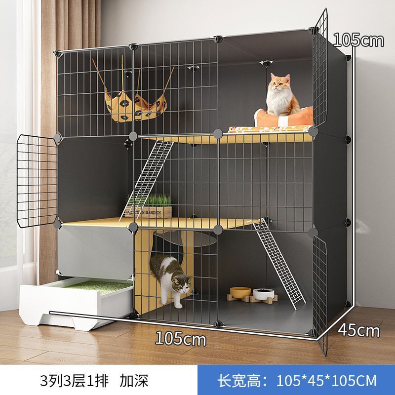 猫笼子超大自由空间猫笼家用室内一室一卫一厅猫别墅带厕所一体