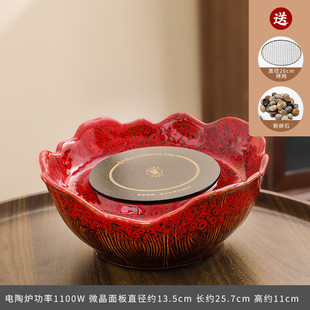 冬天围炉煮茶烤火炉套装电陶炉室内家用围聚煮茶壶全套烤橘子中式