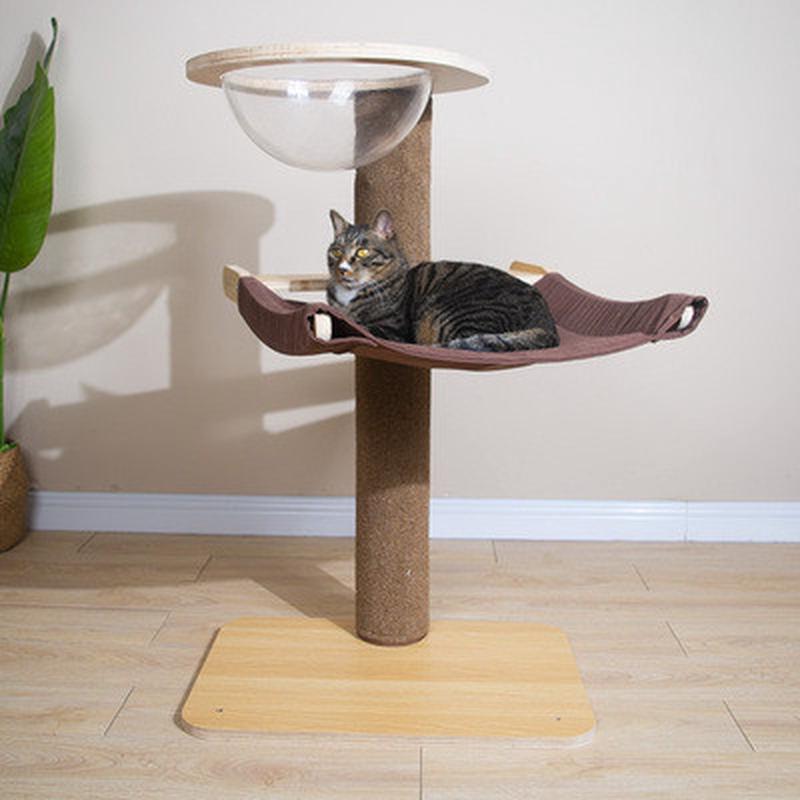 猫爬架木质猫窝占地双层猫抓柱剑麻磨爪太空舱小型不一体猫跳台
