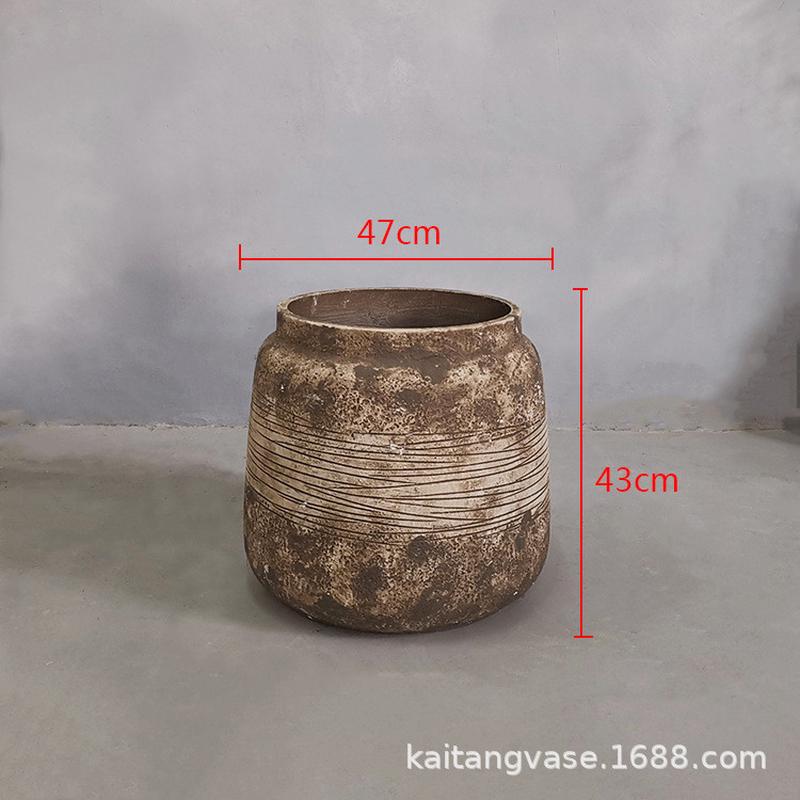 复古老墙色户外种植水泥花瓶家居庭院户外园林花艺天台别墅盆摆设