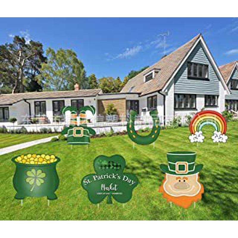 2022牌新款庭院插牌圣帕特里克节户外院子标志草坪地插圣诞节