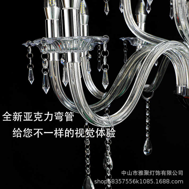 新款婚庆道具亚克力双层水晶欧式水晶吊灯婚礼堂吊灯天花板装饰灯