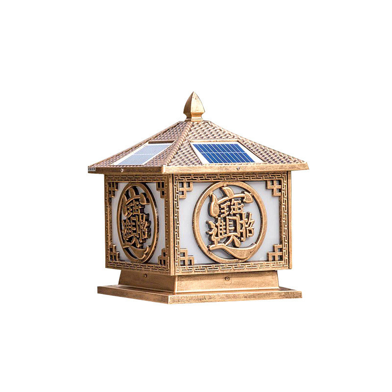 太阳能柱头灯别墅庭院灯围墙灯户外门柱院墙大门灯家用防水中国福