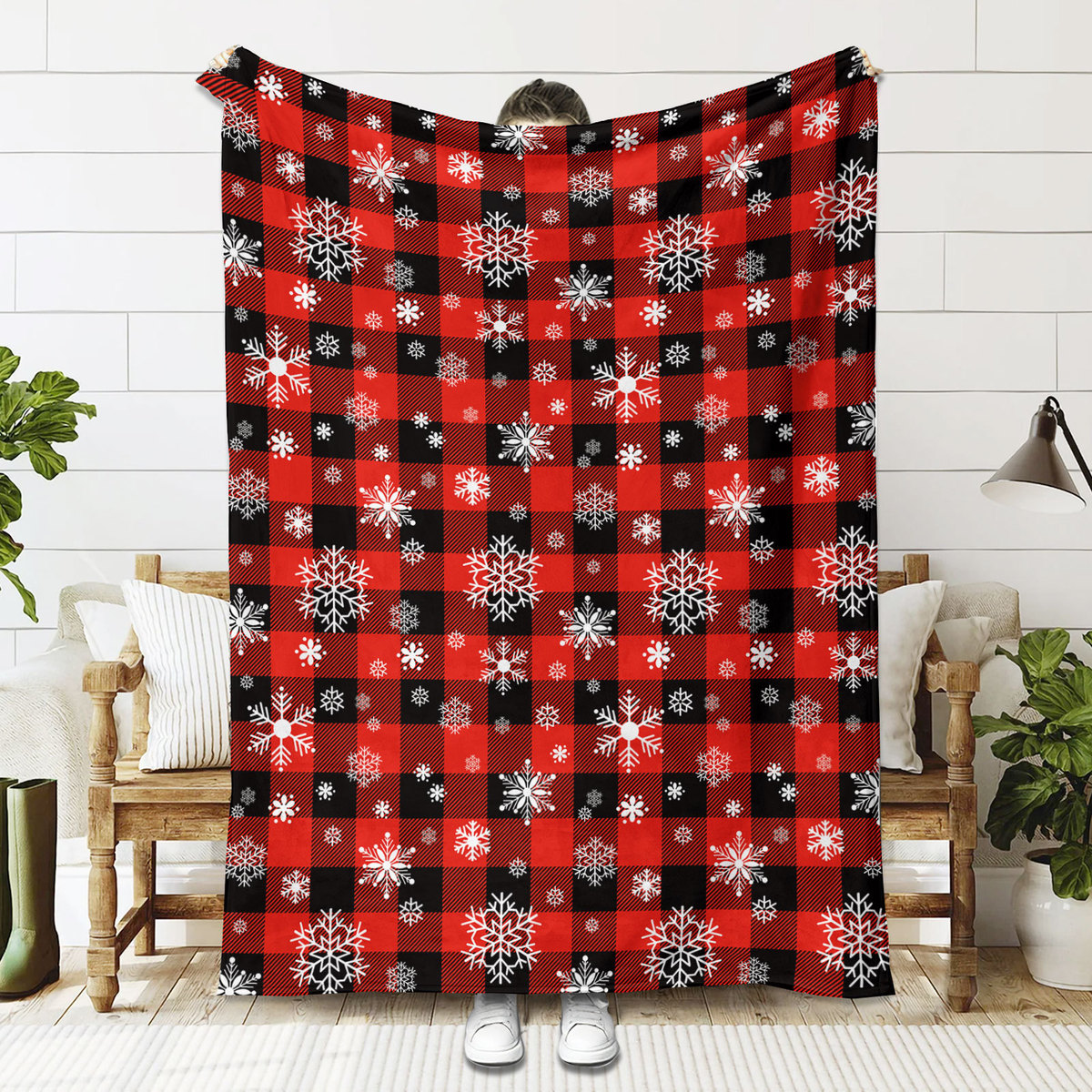 法兰绒盖毯毯子空调毯白色舒棉绒宿舍办公室午睡毛毯2024圣诞款