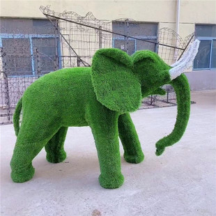 2022定制动物大象绿雕仿真工艺城市公园景观绿雕小品大型户外绿雕