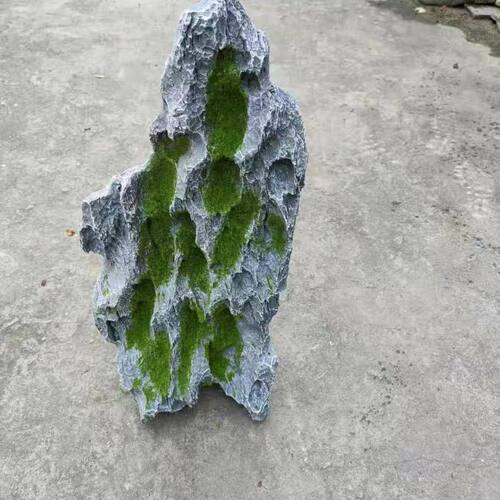 仿真钢带造景新款假山石头软装玻璃石头青苔假山石头厂家直销