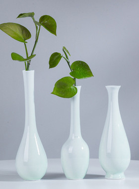 景德镇新中式小花瓶简约陶瓷小清新客厅家居创意摆件干花插花器