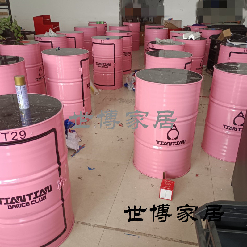 油桶改造酒吧桌loft储藏柜商用创意收纳柜吧台桌个性装饰成列复古