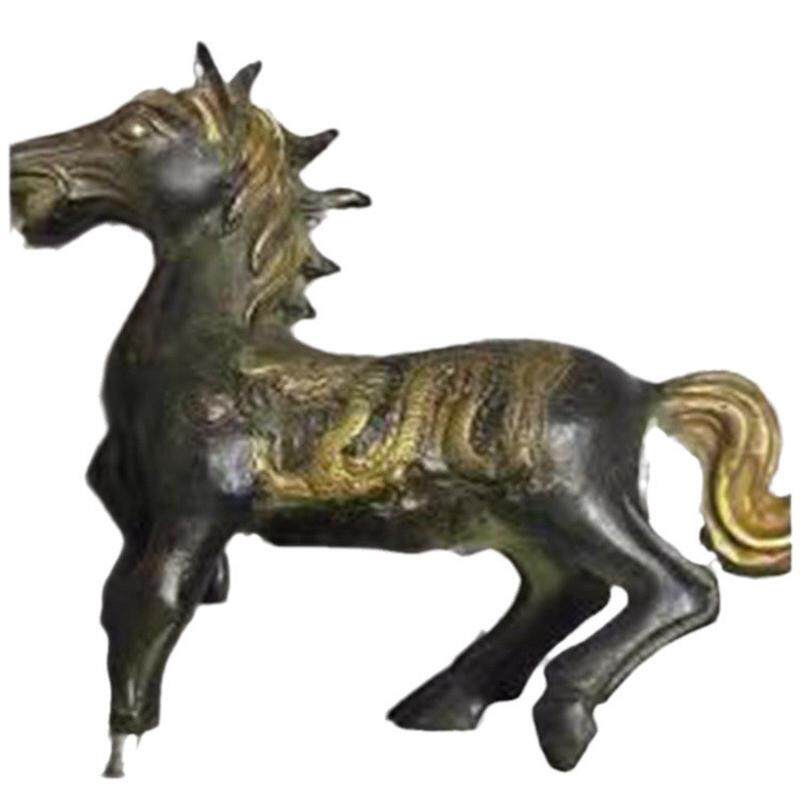 古玩铜器摆件纯铜壶铜马摆件龙凤工艺龙凤呈祥马仿古壶家居装饰马