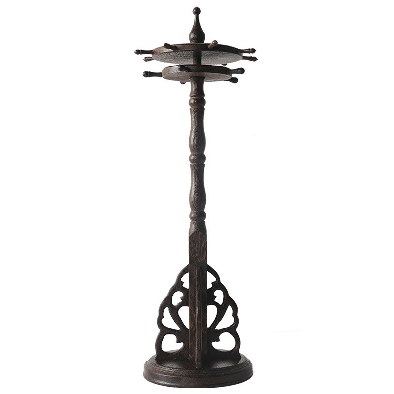 鸡翅木实心笔架笔挂文房四宝书法用品毛笔架毛笔挂圆盘实木