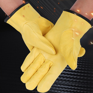 头层羊皮电焊手套氩弧焊柔软耐磨透气防烫灵活隔热焊工维修手套