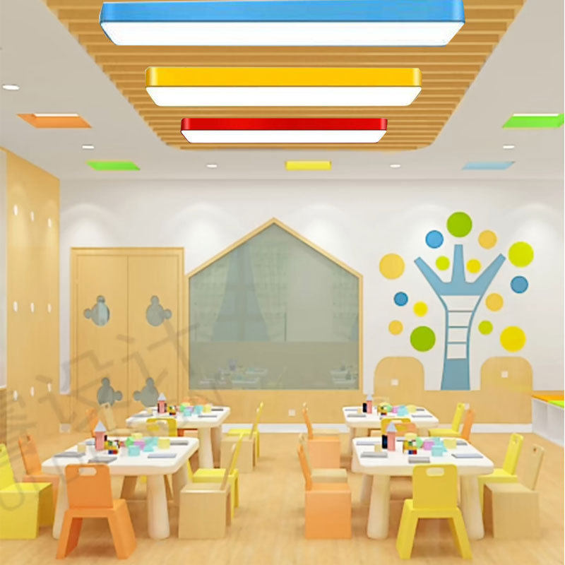 led长条灯彩色培训班教室吸顶灯过道灯幼儿园条形走廊办公室吊灯