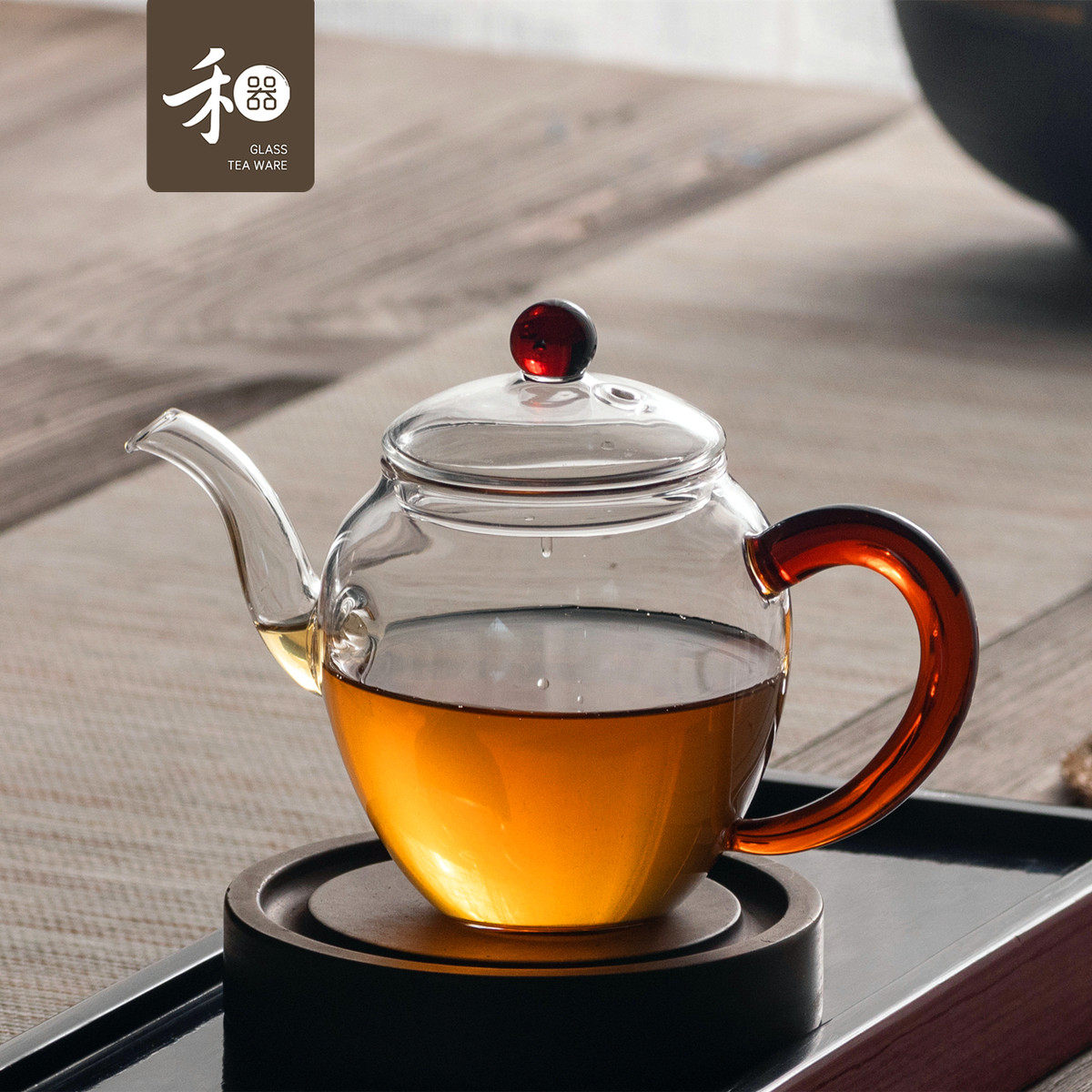 ki9s台湾茶彩美人肩晶组纯手工玻璃茶壶耐热玻璃茶具玻