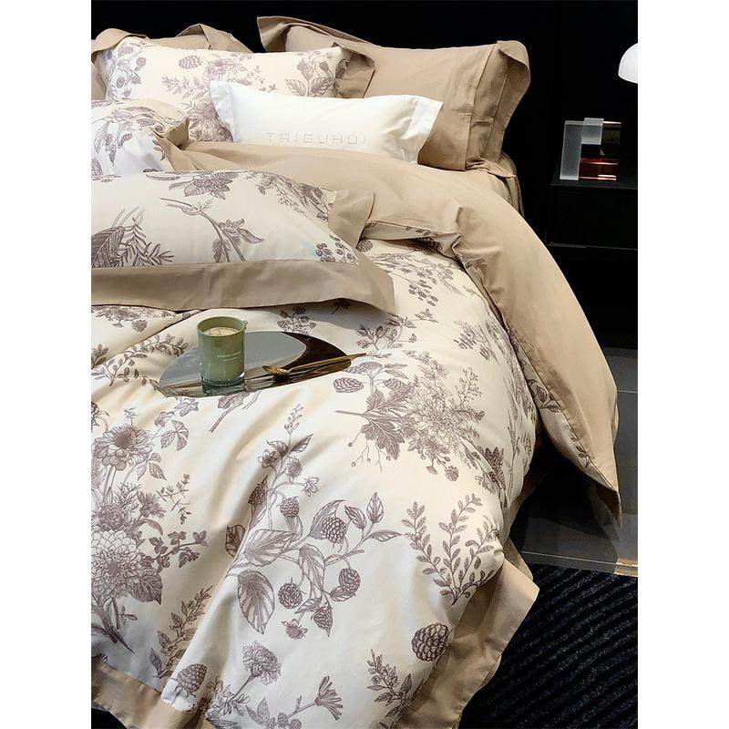 高级感床上四件套长绒棉全棉磨毛100支美式全棉被套加厚保暖1.8m,床上用品,床品套件/四件套/多件套,淘宝优惠券,粉丝福利购,淘宝优惠卷