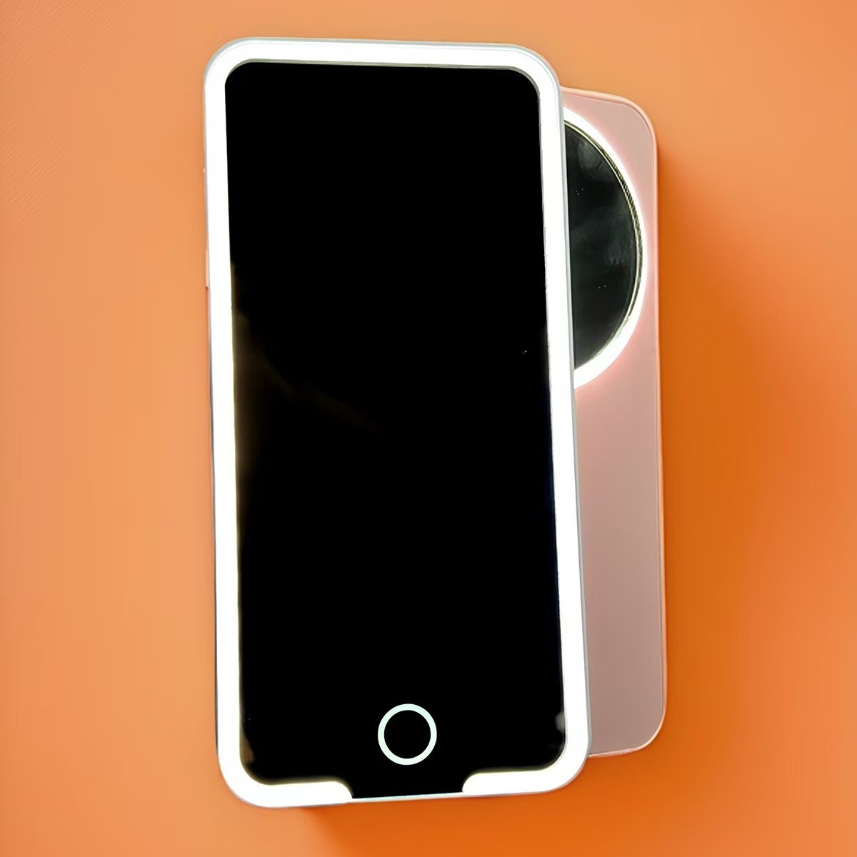 led化妆镜带灯补折叠宿舍桌面台式梳妆镜女光网红随身便携小镜子