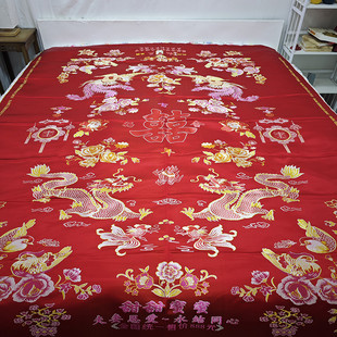 m204杭州丝绸软缎缎子被面子结婚用老被面喜庆老式包边被罩织锦缎