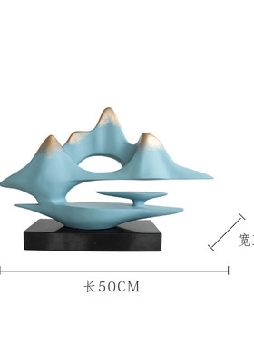新中式玄关假山摆件客厅意境装饰品软装电视柜店铺大摆设开业送礼