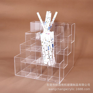 工厂定制亚克力笔文具展示笔盒透明多格亚克力马克笔展示架批发