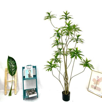仿真绿植竹落地植物盆栽 办公室室内客厅大型网红百合仿真树摆件