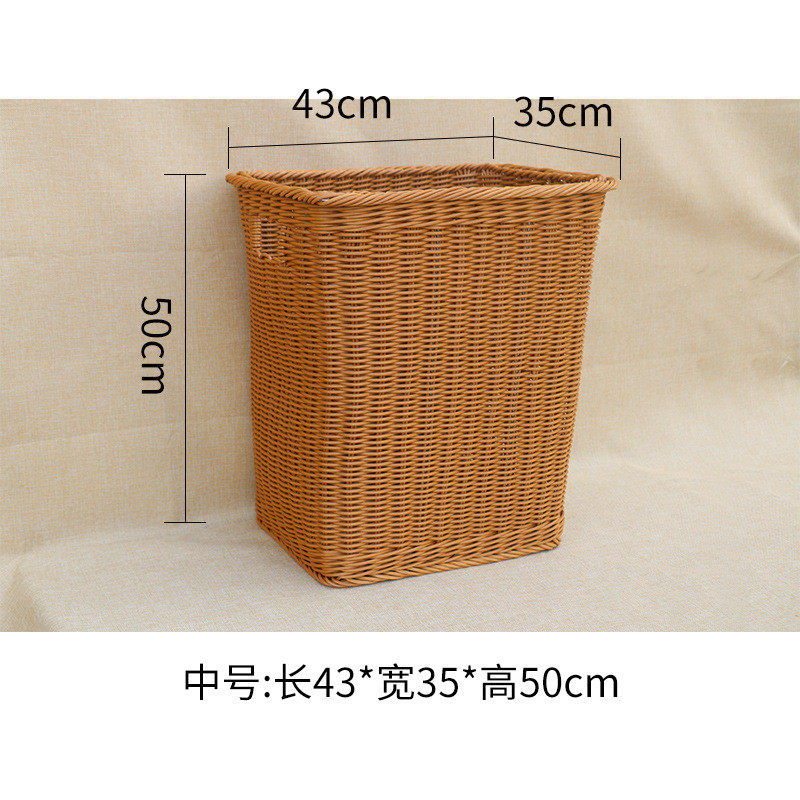 箩仿藤收纳桶脏衣方形垃圾桶储物篮筐收纳商用酒店脏衣篮浴室收纳