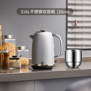 不锈钢饭碗316食品级特厚食堂双层隔热防烫儿童家用汤碗泡面