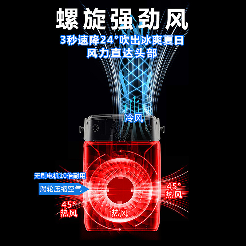 12000MAH挂腰風扇工地外卖腰间便携式随身腰挂小风扇大容量大风力