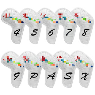 高尔夫铁杆套蜘蛛刺绣球杆套通用十个装456789psax防水pu