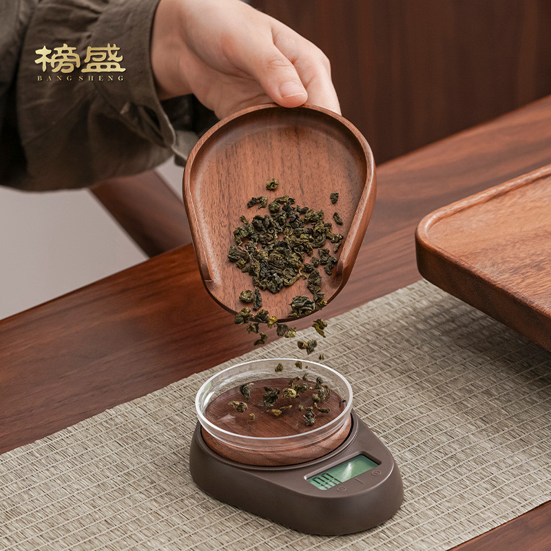热销榜盛实木电子茶称家用办公室电子量茶器电子茶则茶荷茶具配件
