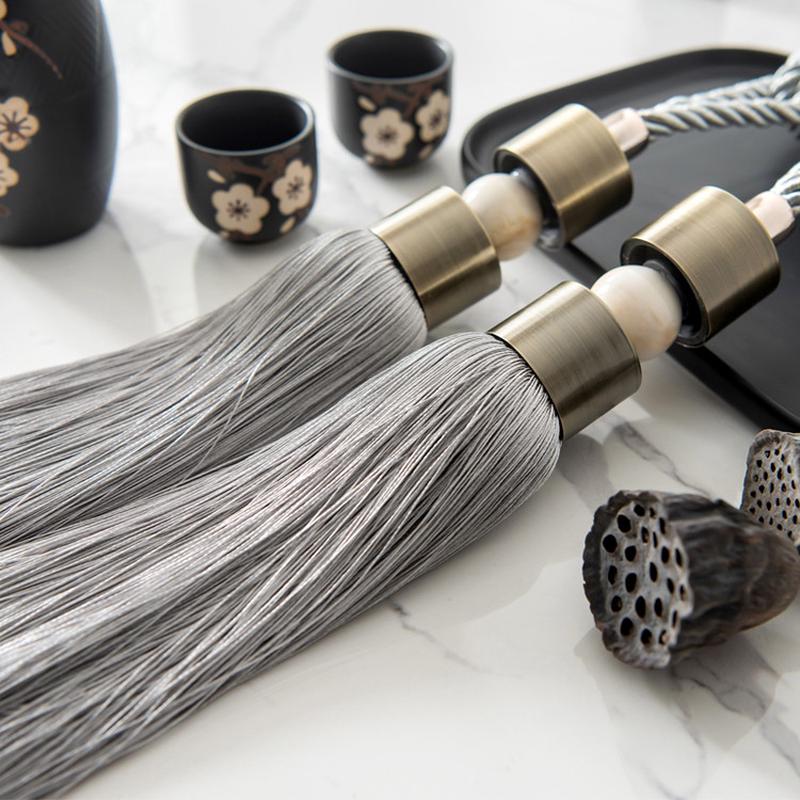 19n中式卧室窗帘挂球绑球挂钩绑带简约客厅现代百搭装饰扎束带绳