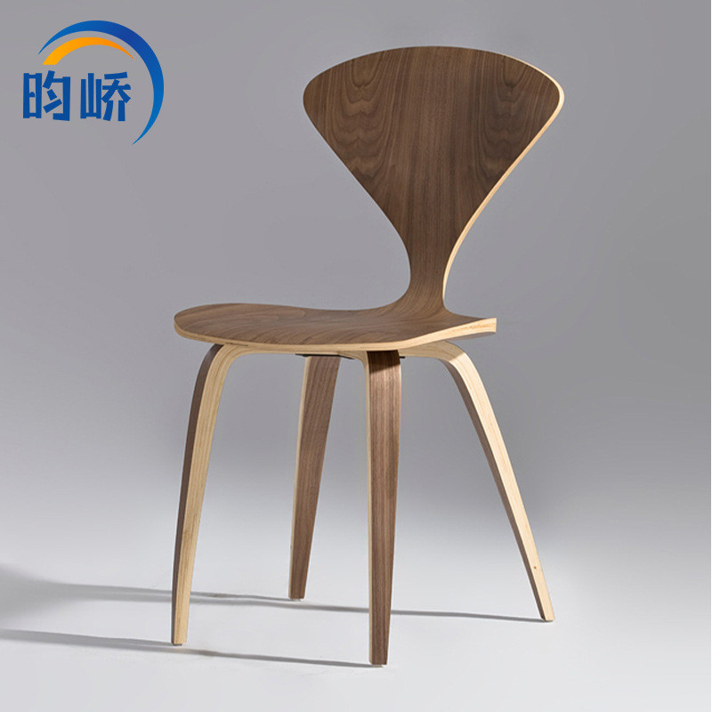 椅纳彻设计师简约北欧家用售楼处洽谈咖啡店桌椅实木凳子靠背餐椅