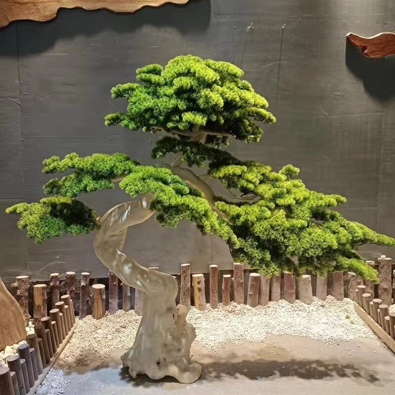 仿真松树罗汉松室内松树假景观商场酒店装饰造型美人松仿真迎客松