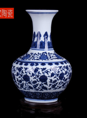 厂家景德镇批发陶瓷花瓶摆件仿古青花瓷中式家居客厅装饰品