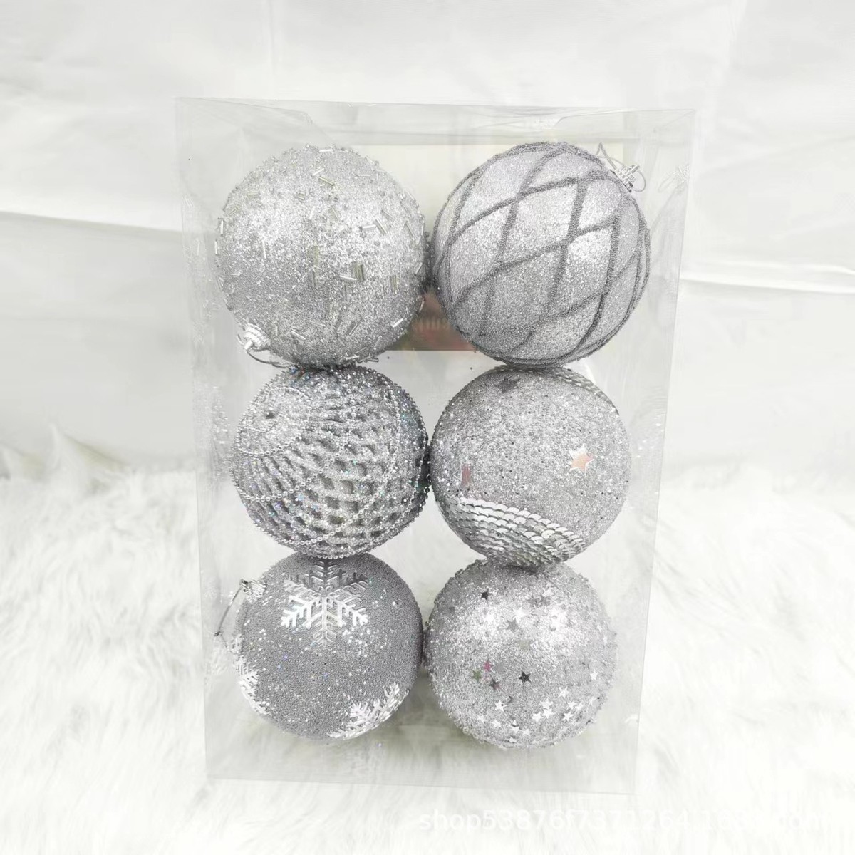 2024新款10cm圣诞球套装现货批发设计圣诞节装饰球圣诞树挂件