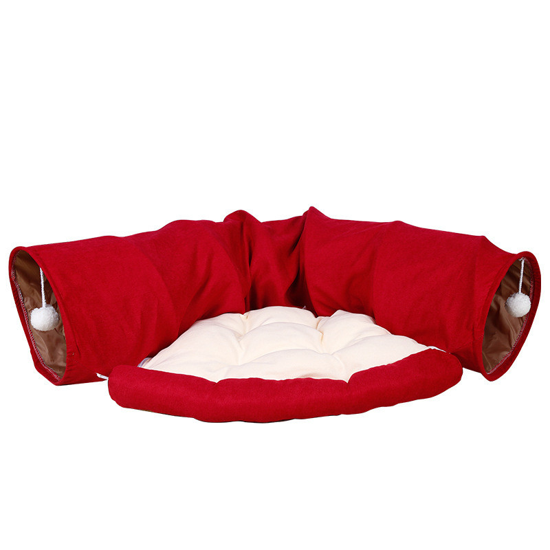 猫隧道猫窝可折叠猫隧道猫通道满月半月四季款可用可拆洗宠物窝