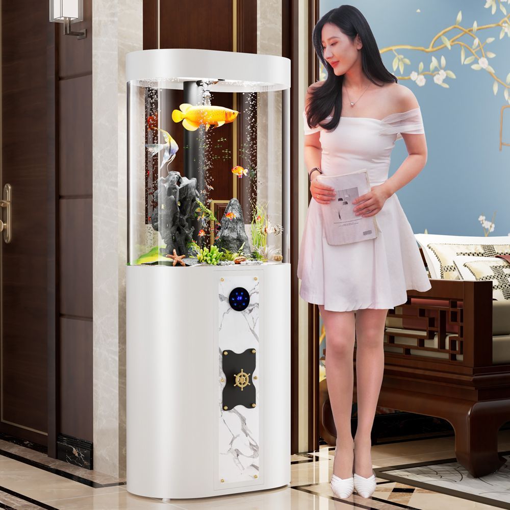 依华莱斯椭圆体鱼缸生态落地客厅鱼缸中型鱼缸观赏创意网红水族箱