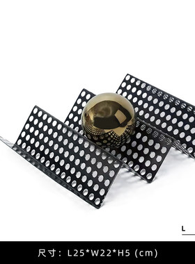 现代简约几何金属折叠镂空屏风摆件北欧网格北欧软装线条托盘饰品