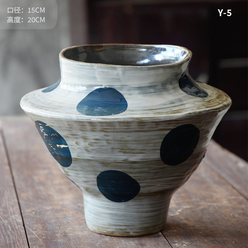 景德镇陶瓷花盆复古花器家用中式大口径手绘专用高级大号花瓶插花