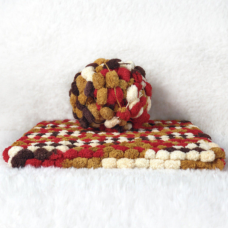 球球线批发编织毯子盖坐垫毛线团手工编织地毯纯色沙发垫diy针织