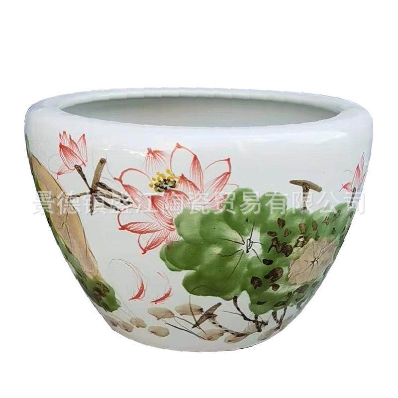 景德镇手绘荷花大水缸庭院缸养金鱼碗莲睡莲乌龟甲鱼缸种树大花盆