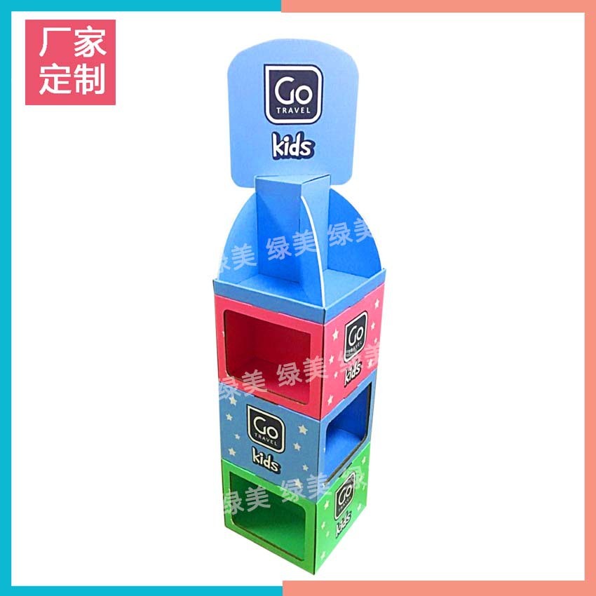 食品儿童纸展示架瓦楞纸陈列架促销纸货架厂家定制纸货架展示柜