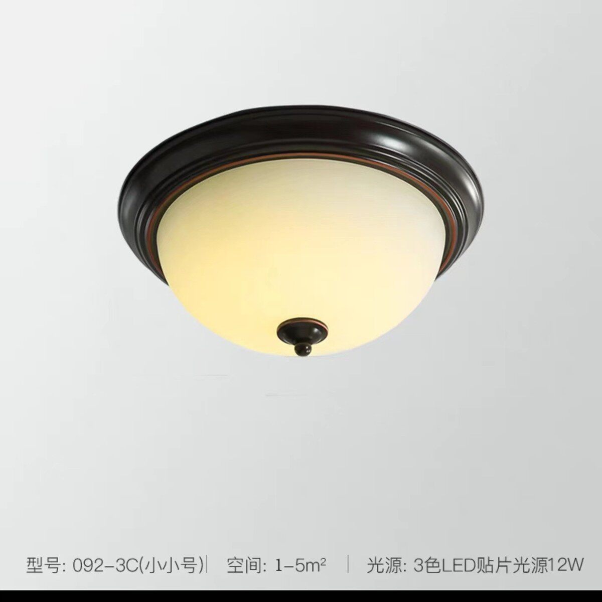 圆形吸顶灯美式铁艺卧室灯过道led灯创意阳台灯简约灯具简约玄关