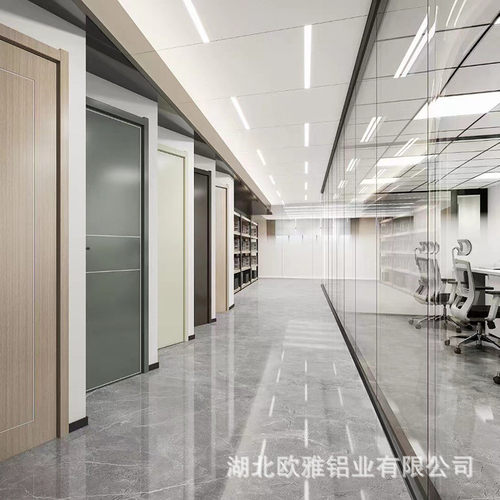 厂家铝合金玻璃隔断双层钢化中空透明玻璃隔音墙直供百叶高隔断