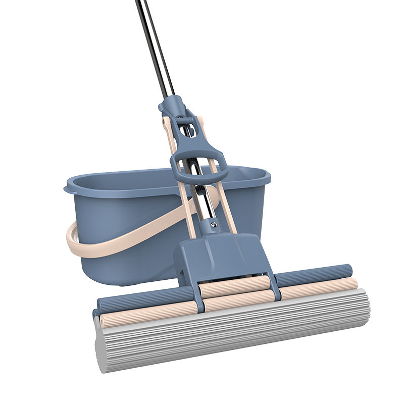 滚轮创免手洗懒人海绵拖把家用一拖净米拖把挤水拖布吸水胶棉拖把