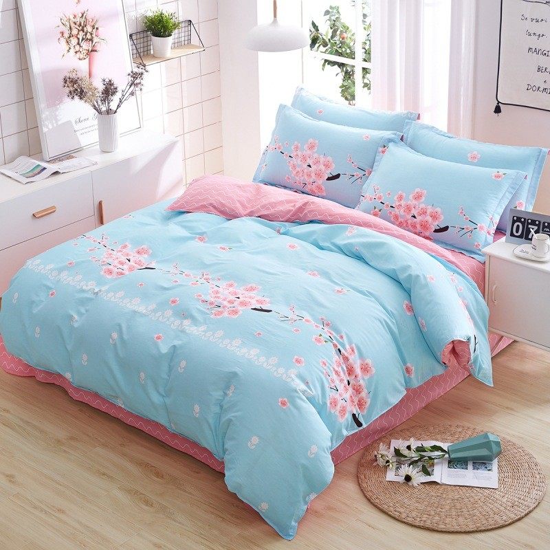 简约棉四件套100家纺床上用品宿舍三件套1.8米被罩床单被套,床上用品,床品套件/四件套/多件套,淘宝优惠券,粉丝福利购,淘宝优惠卷