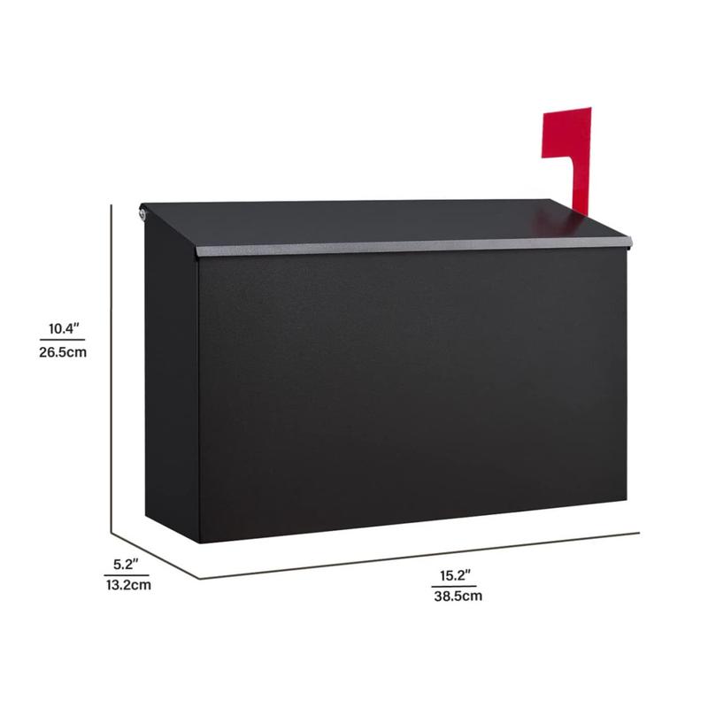 欧美壁挂式户外镀锌板防锈金属邮筒简约带旗帜0-9数字贴信箱